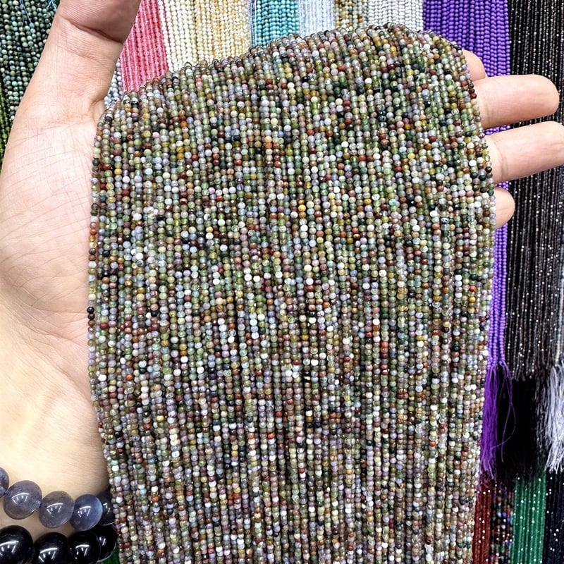 Χάντρες για κέντημα, φυσικός λίθος, χαραγμένη επιφάνεια, στρογγυλές χάντρες, μοτίβο φυσικού λίθου