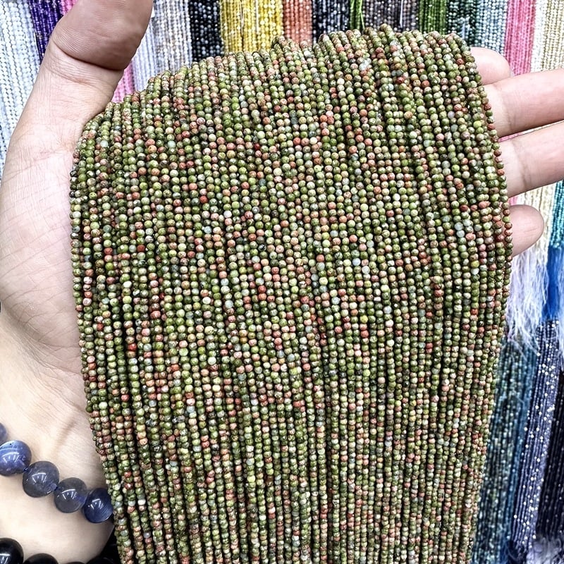 Χάντρες για κέντημα, φυσικός λίθος, χαραγμένη επιφάνεια, στρογγυλές χάντρες, μοτίβο φυσικού λίθου