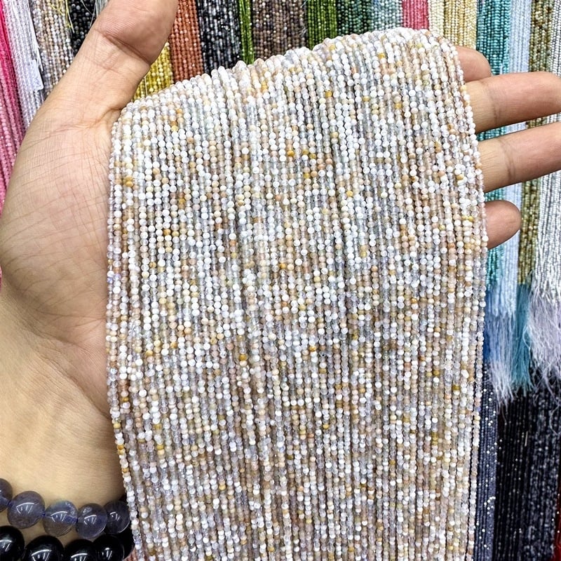 Χάντρες για κέντημα, φυσικός λίθος, χαραγμένη επιφάνεια, στρογγυλές χάντρες, μοτίβο φυσικού λίθου