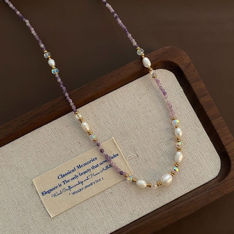 Kaklo vėrinys su natūraliu akmeniu, rankų darbo pakabukas iš titano plieno, rutulinė grandinė, apimtis 31–40 cm, geometrinis dizainas.