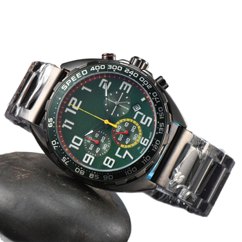 Nairicha Meeste kvarts kronograafiga kell roostevabast terasest korpuse ja rihmiga, analoogne näit, safiirklaas, liikumine 5257