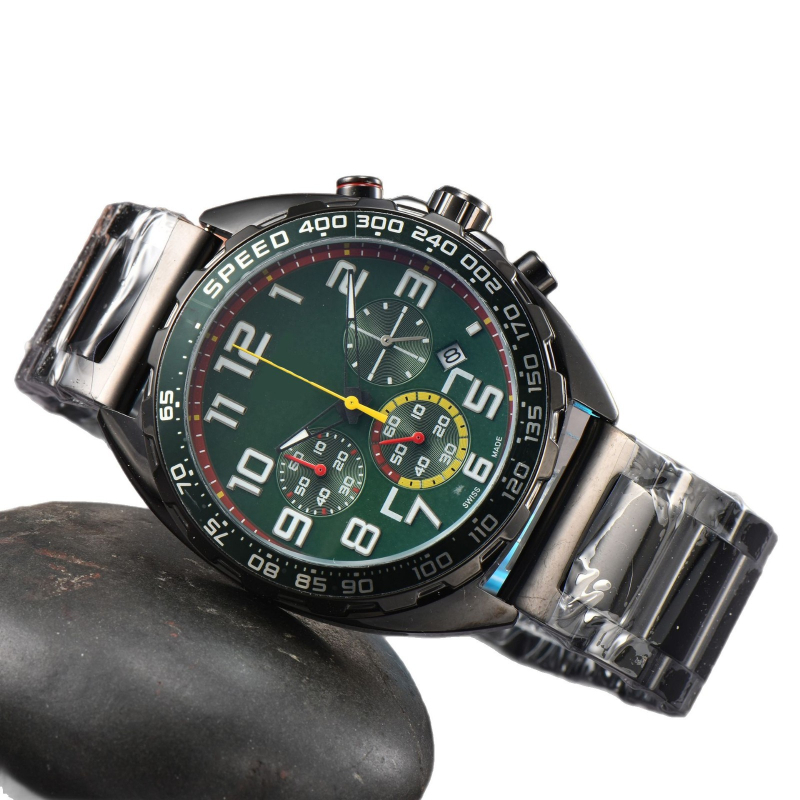 Nairicha Meeste kvarts kronograafiga kell roostevabast terasest korpuse ja rihmiga, analoogne näit, safiirklaas, liikumine 5257