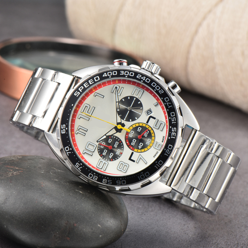 Nairicha Meeste kvarts kronograafiga kell roostevabast terasest korpuse ja rihmiga, analoogne näit, safiirklaas, liikumine 5257