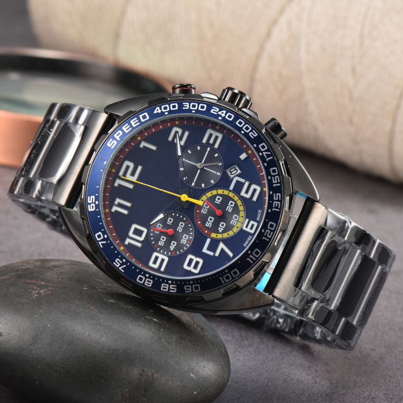 Nairicha Meeste kvarts kronograafiga kell roostevabast terasest korpuse ja rihmiga, analoogne näit, safiirklaas, liikumine 5257