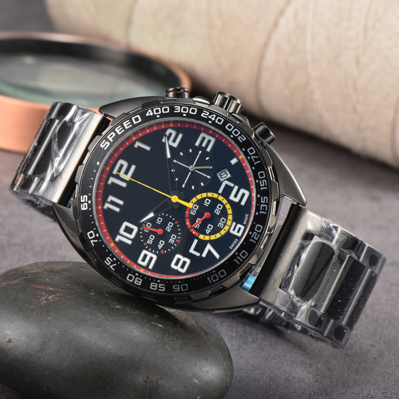 Nairicha Meeste kvarts kronograafiga kell roostevabast terasest korpuse ja rihmiga, analoogne näit, safiirklaas, liikumine 5257