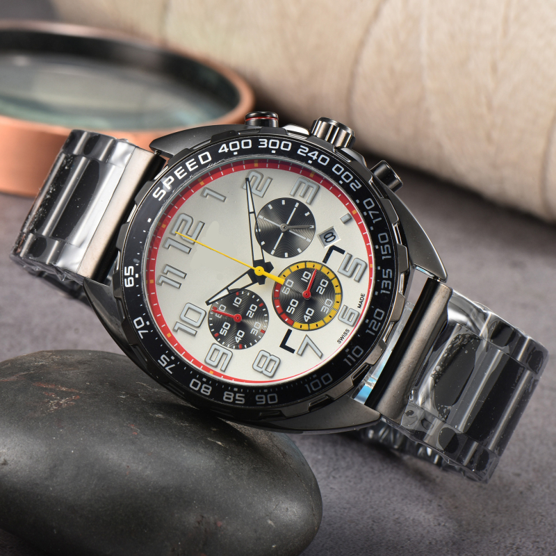 Nairicha Meeste kvarts kronograafiga kell roostevabast terasest korpuse ja rihmiga, analoogne näit, safiirklaas, liikumine 5257