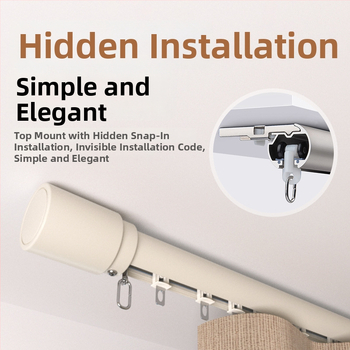 Aliuminio lydinio užuolaidų lazda, Modelis 491 apatinė bėginė juosta; Priedai: dekoratyvinė galvutė, ritė, laikiklis, tarpiklis; Stilius: šiuolaikinis paprastumas (Modelis: 491; Medžiaga: aliuminio lydinys; Tipas: užuolaidų lazda; Priedai: dekoratyvinė gal