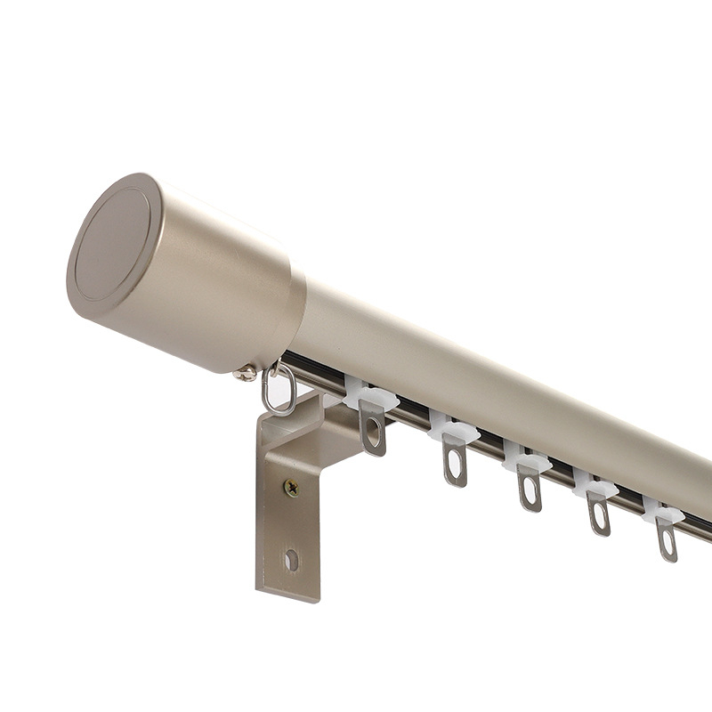 Aliuminio lydinio užuolaidų lazda, Modelis 491 apatinė bėginė juosta; Priedai: dekoratyvinė galvutė, ritė, laikiklis, tarpiklis; Stilius: šiuolaikinis paprastumas (Modelis: 491; Medžiaga: aliuminio lydinys; Tipas: užuolaidų lazda; Priedai: dekoratyvinė gal