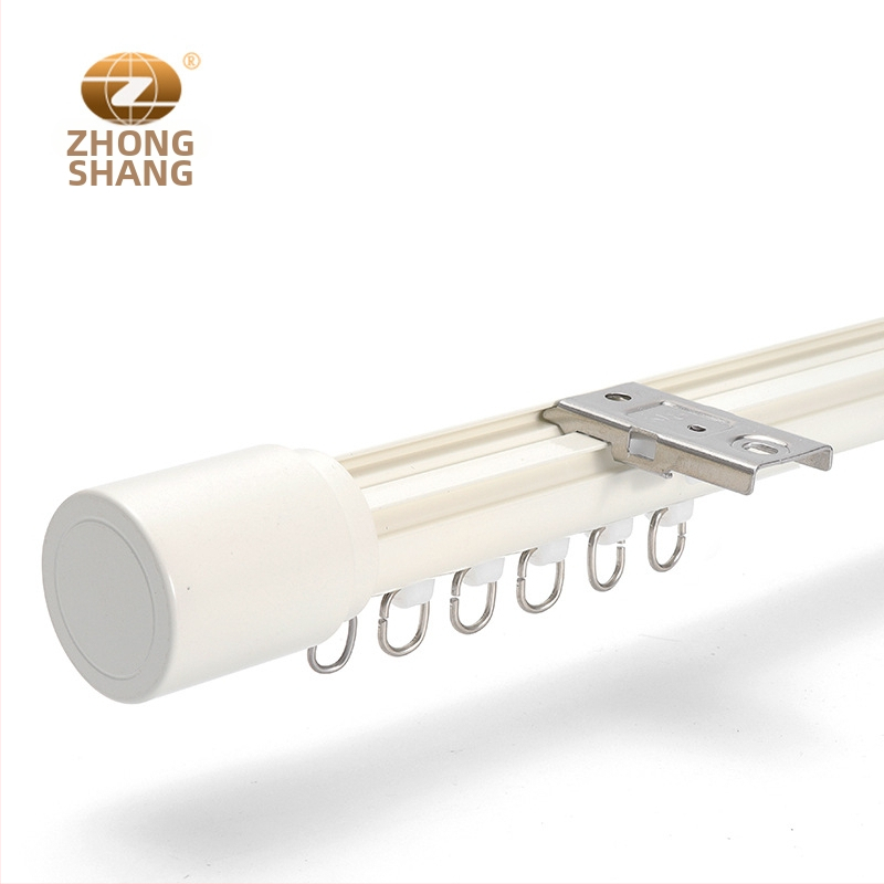 Aliuminio lydinio užuolaidų lazda, Modelis 491 apatinė bėginė juosta; Priedai: dekoratyvinė galvutė, ritė, laikiklis, tarpiklis; Stilius: šiuolaikinis paprastumas (Modelis: 491; Medžiaga: aliuminio lydinys; Tipas: užuolaidų lazda; Priedai: dekoratyvinė gal