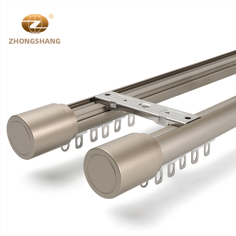 Aliuminio lydinio užuolaidų lazda, Modelis 491 apatinė bėginė juosta; Priedai: dekoratyvinė galvutė, ritė, laikiklis, tarpiklis; Stilius: šiuolaikinis paprastumas (Modelis: 491; Medžiaga: aliuminio lydinys; Tipas: užuolaidų lazda; Priedai: dekoratyvinė gal