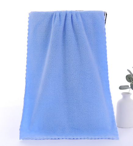 Greitai džiūstantis koralo veliūro vonios rankšluostis | 200–300 g, 150D siūlai, kraštas siuvimas