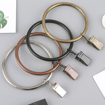 Nerūdijančio plieno užuolaidų žiedas su klipu, apvalus dušo užuolaidų žiedas Romos stiebui