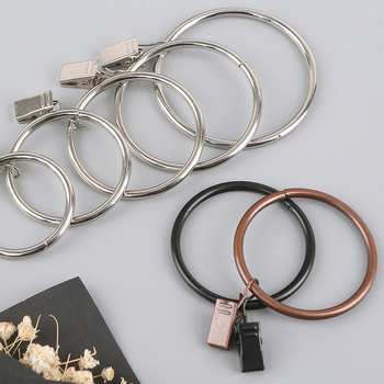 Nerūdijančio plieno užuolaidų žiedas su klipu, apvalus dušo užuolaidų žiedas Romos stiebui