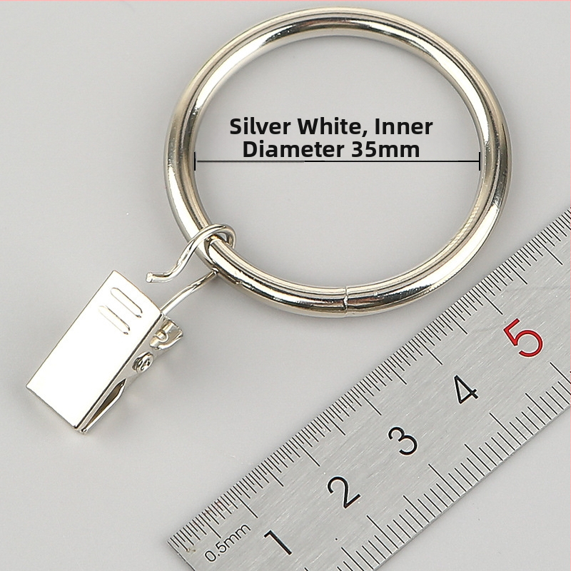 Nerūdijančio plieno užuolaidų žiedas su klipu, apvalus dušo užuolaidų žiedas Romos stiebui