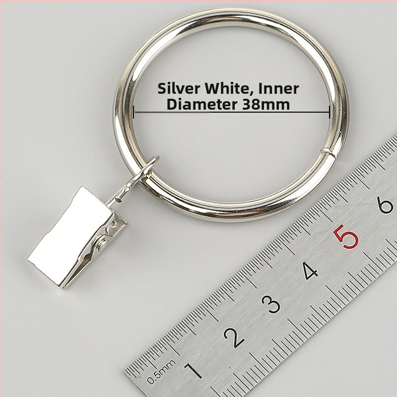 Nerūdijančio plieno užuolaidų žiedas su klipu, apvalus dušo užuolaidų žiedas Romos stiebui