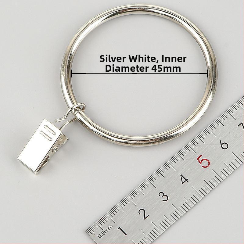 Nerūdijančio plieno užuolaidų žiedas su klipu, apvalus dušo užuolaidų žiedas Romos stiebui