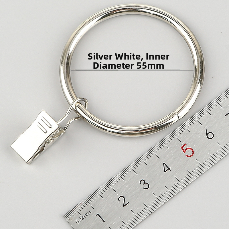 Nerūdijančio plieno užuolaidų žiedas su klipu, apvalus dušo užuolaidų žiedas Romos stiebui