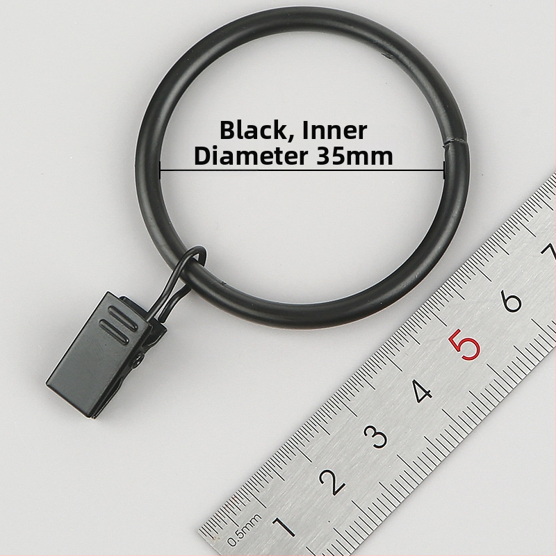 Nerūdijančio plieno užuolaidų žiedas su klipu, apvalus dušo užuolaidų žiedas Romos stiebui