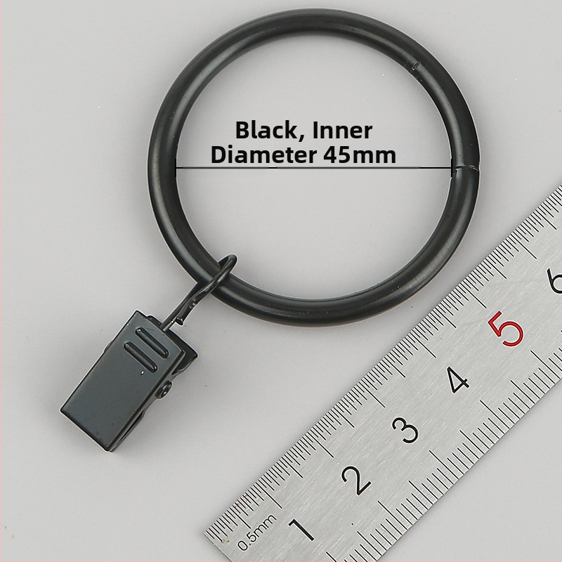 Nerūdijančio plieno užuolaidų žiedas su klipu, apvalus dušo užuolaidų žiedas Romos stiebui