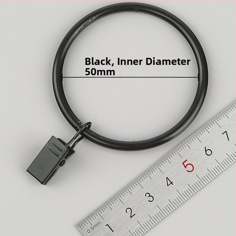 Nerūdijančio plieno užuolaidų žiedas su klipu, apvalus dušo užuolaidų žiedas Romos stiebui