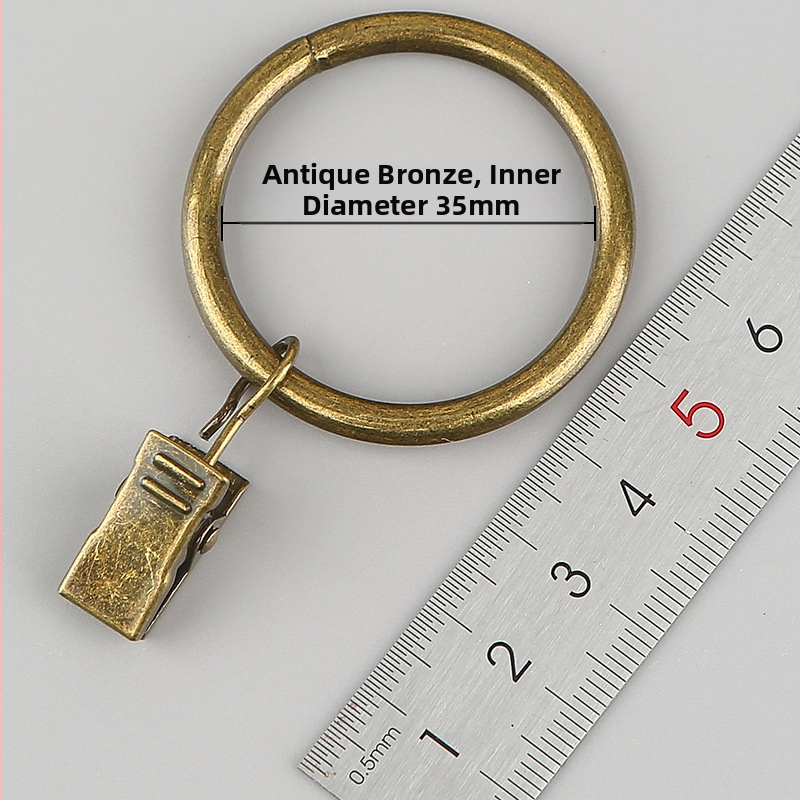 Nerūdijančio plieno užuolaidų žiedas su klipu, apvalus dušo užuolaidų žiedas Romos stiebui