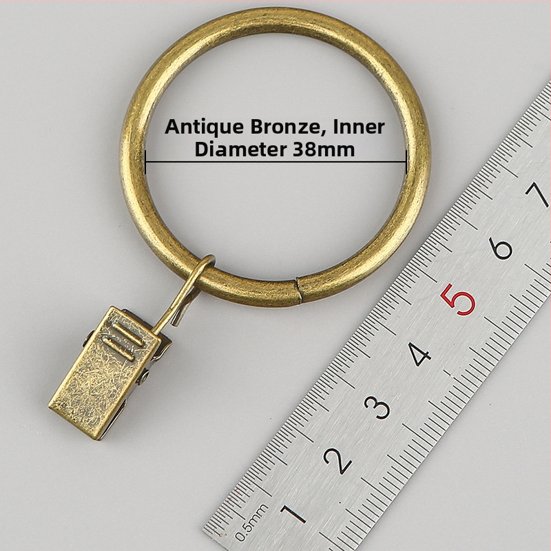 Nerūdijančio plieno užuolaidų žiedas su klipu, apvalus dušo užuolaidų žiedas Romos stiebui