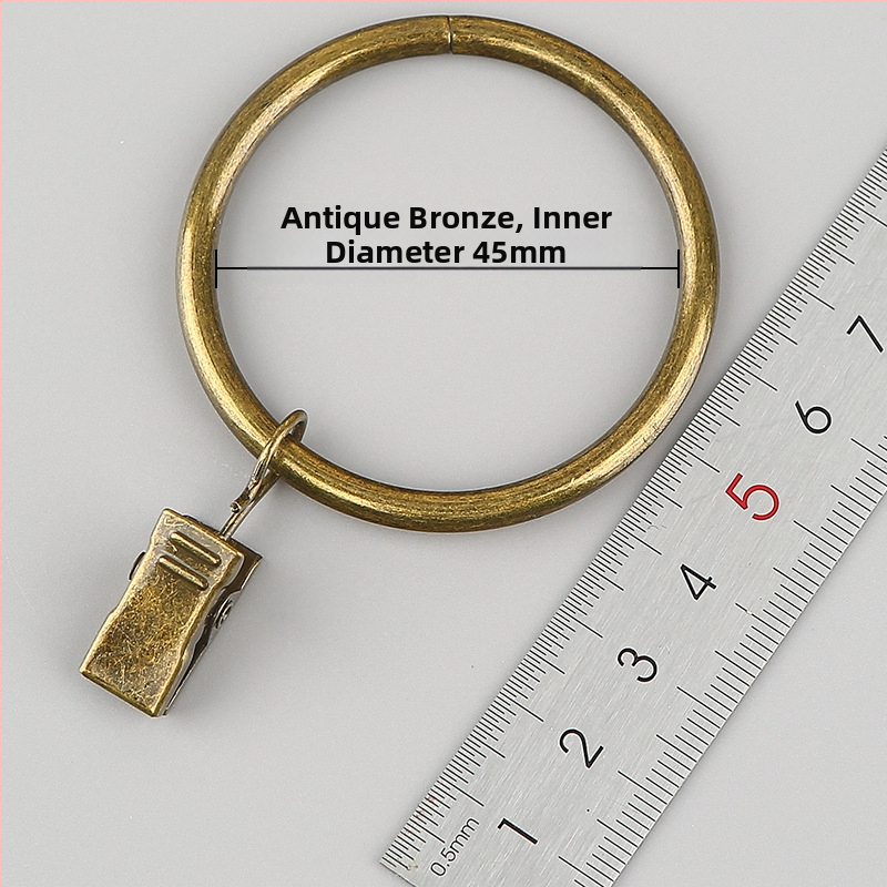 Nerūdijančio plieno užuolaidų žiedas su klipu, apvalus dušo užuolaidų žiedas Romos stiebui