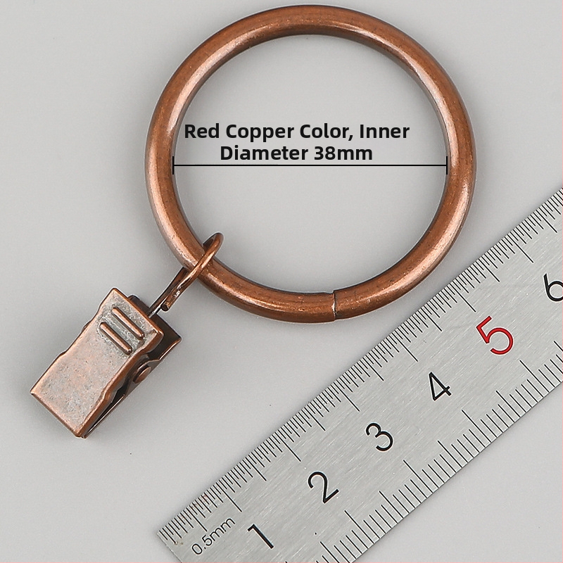 Nerūdijančio plieno užuolaidų žiedas su klipu, apvalus dušo užuolaidų žiedas Romos stiebui