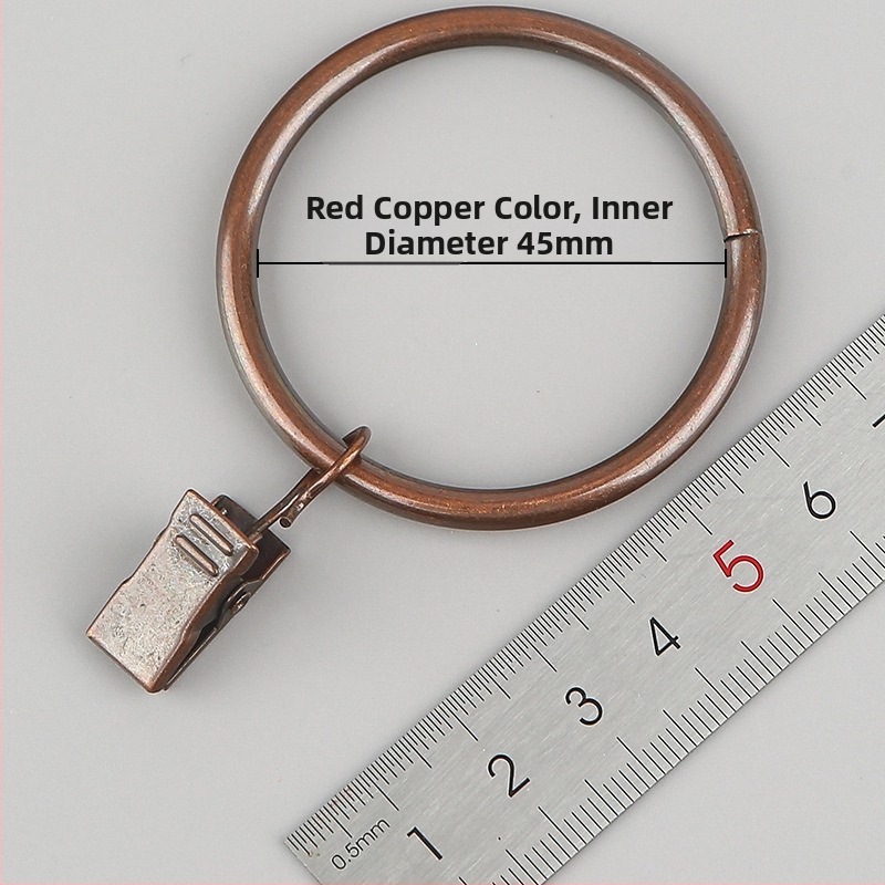 Nerūdijančio plieno užuolaidų žiedas su klipu, apvalus dušo užuolaidų žiedas Romos stiebui