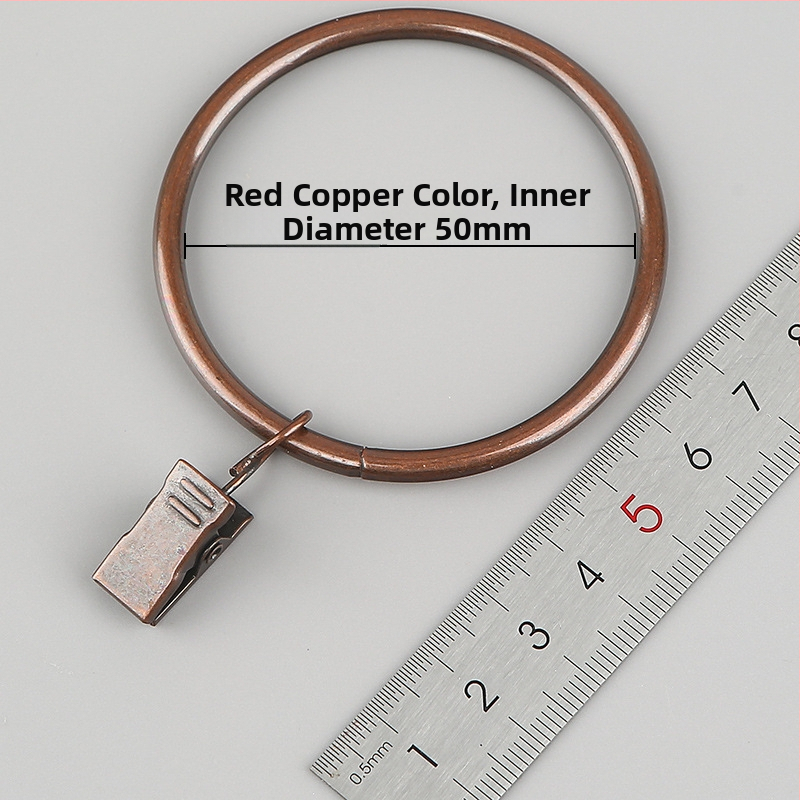 Nerūdijančio plieno užuolaidų žiedas su klipu, apvalus dušo užuolaidų žiedas Romos stiebui