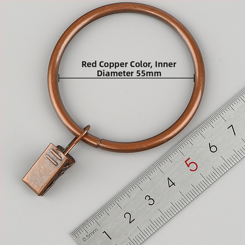 Nerūdijančio plieno užuolaidų žiedas su klipu, apvalus dušo užuolaidų žiedas Romos stiebui