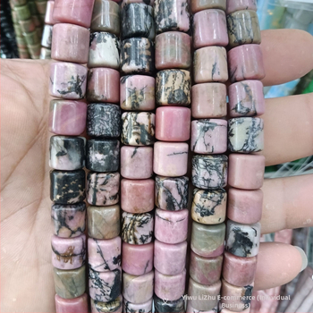 Κυλινδρικές χάντρες αχάτη από φυσική πέτρα για κοσμήματα – χειροποίητη λείανση, φυσικό μοτίβο