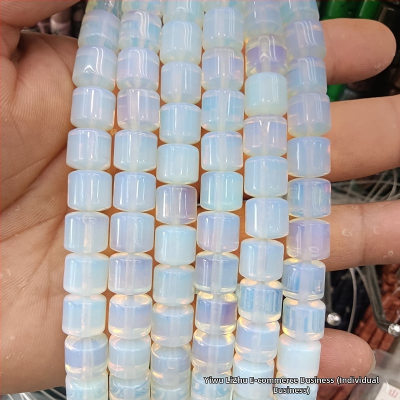 Κυλινδρικές χάντρες αχάτη από φυσική πέτρα για κοσμήματα – χειροποίητη λείανση, φυσικό μοτίβο