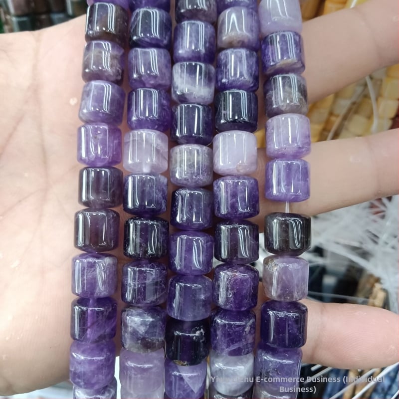 Κυλινδρικές χάντρες αχάτη από φυσική πέτρα για κοσμήματα – χειροποίητη λείανση, φυσικό μοτίβο