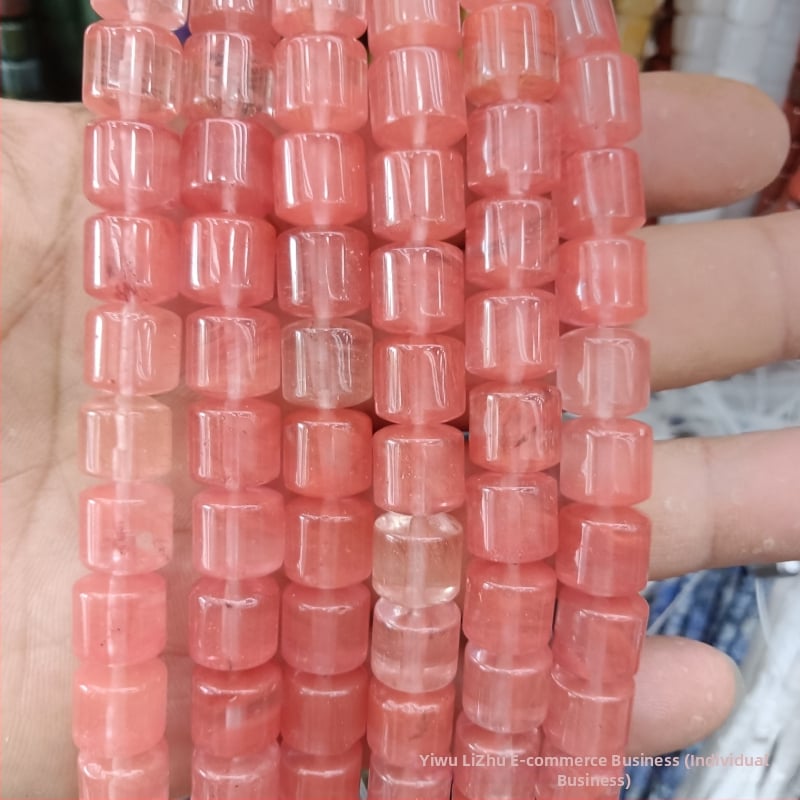 Κυλινδρικές χάντρες αχάτη από φυσική πέτρα για κοσμήματα – χειροποίητη λείανση, φυσικό μοτίβο