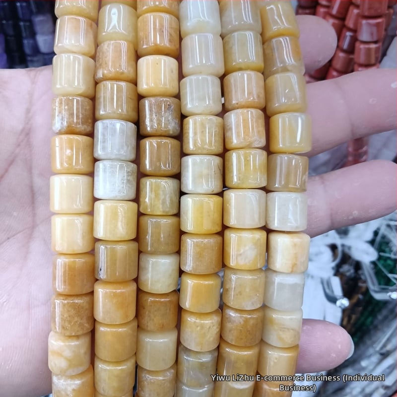 Κυλινδρικές χάντρες αχάτη από φυσική πέτρα για κοσμήματα – χειροποίητη λείανση, φυσικό μοτίβο