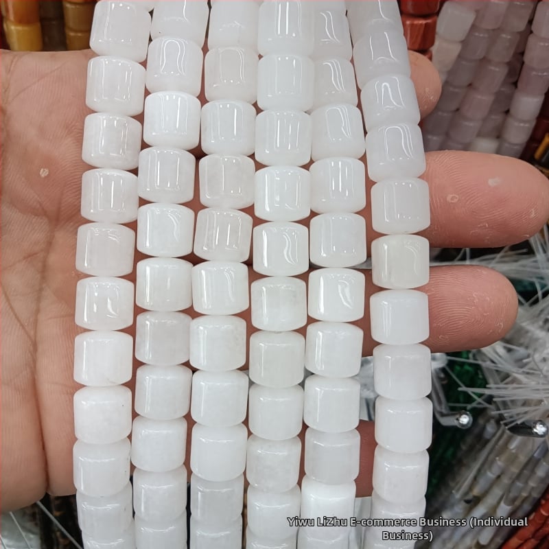 Κυλινδρικές χάντρες αχάτη από φυσική πέτρα για κοσμήματα – χειροποίητη λείανση, φυσικό μοτίβο