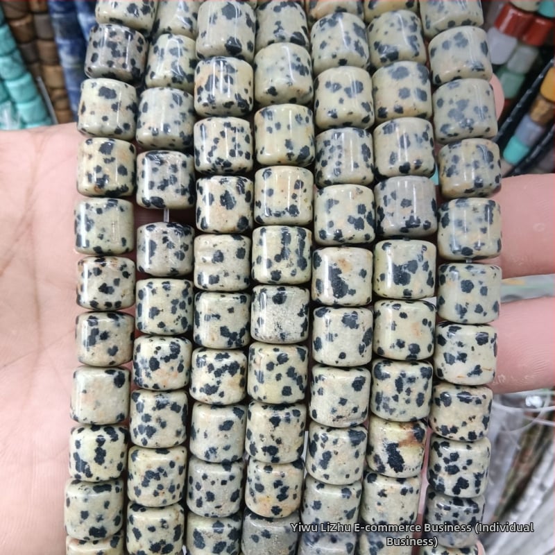 Κυλινδρικές χάντρες αχάτη από φυσική πέτρα για κοσμήματα – χειροποίητη λείανση, φυσικό μοτίβο