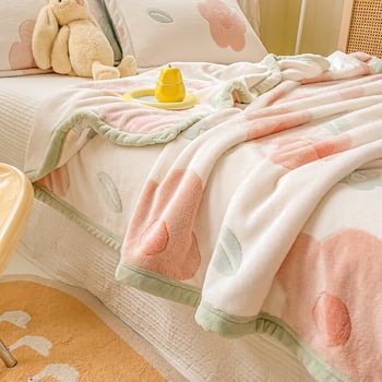 Korallfliis tekk LIFE HOME; polüestri kiud; kaal 1000 g; hooaeg kevad ja sügis; muster: taimed ja lilled