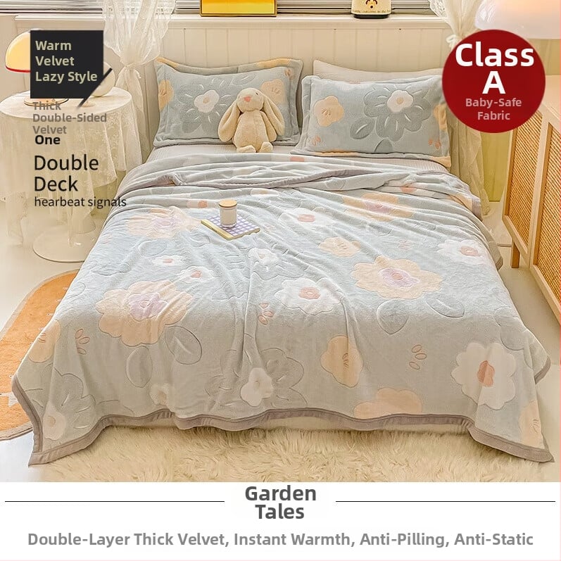 Korallfliis tekk LIFE HOME; polüestri kiud; kaal 1000 g; hooaeg kevad ja sügis; muster: taimed ja lilled