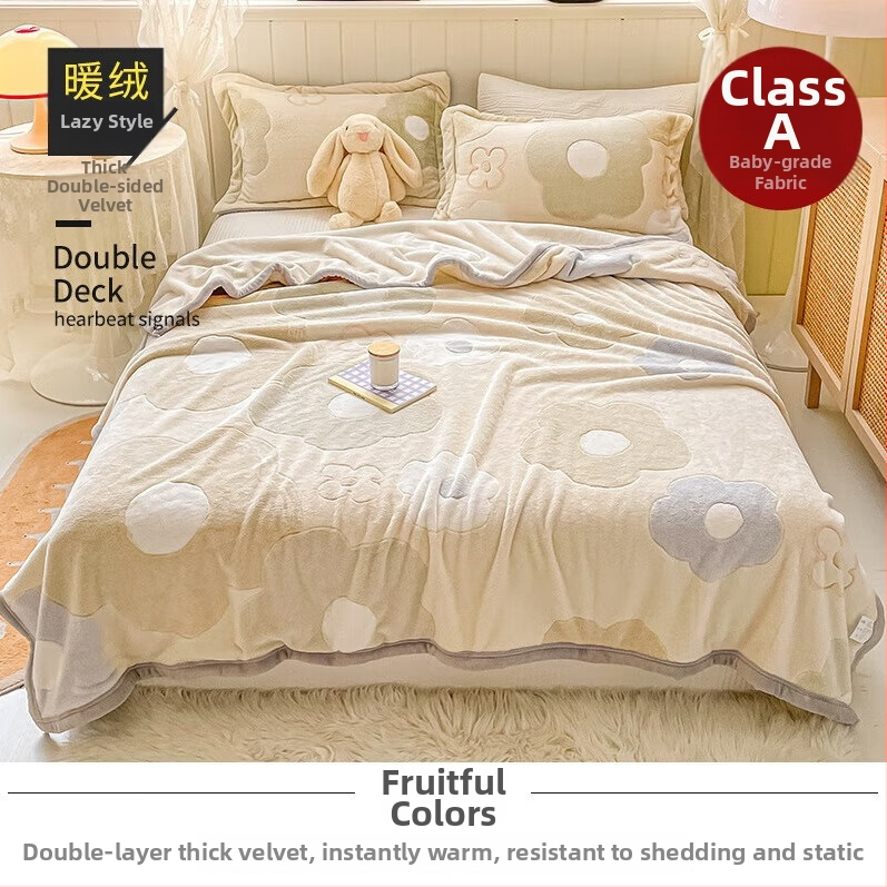 Korallfliis tekk LIFE HOME; polüestri kiud; kaal 1000 g; hooaeg kevad ja sügis; muster: taimed ja lilled