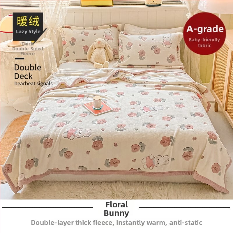 Korallfliis tekk LIFE HOME; polüestri kiud; kaal 1000 g; hooaeg kevad ja sügis; muster: taimed ja lilled