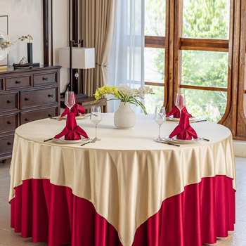 Față de masă rotundă pentru hotel, material textil, stil simplu și modern, model monocrom, rezistent la temperaturi înalte