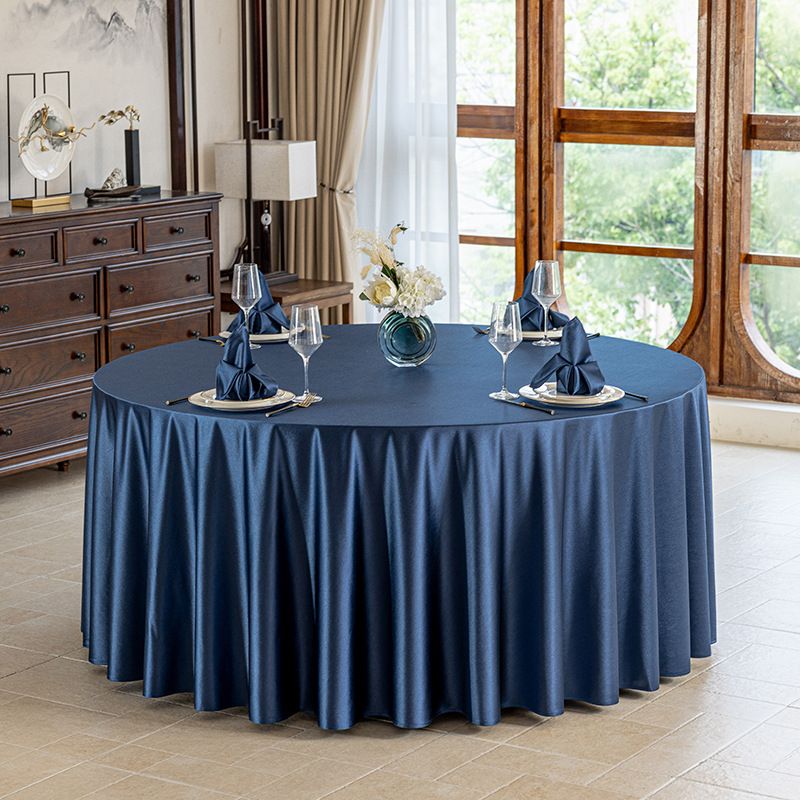 Față de masă rotundă pentru hotel, material textil, stil simplu și modern, model monocrom, rezistent la temperaturi înalte
