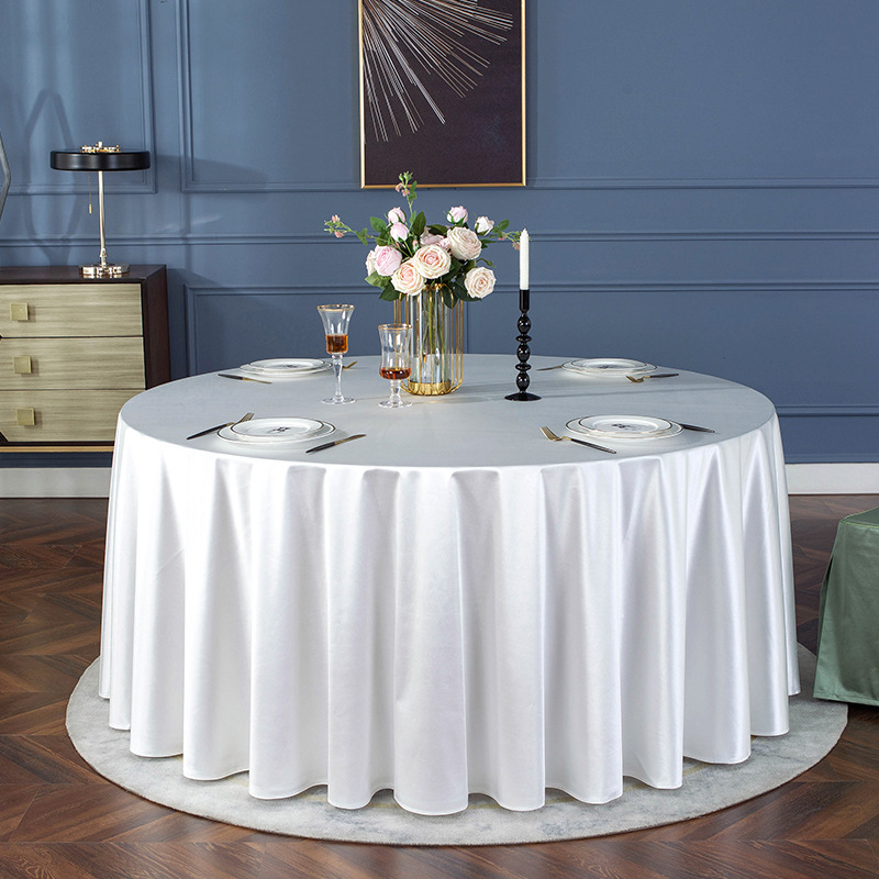 Față de masă rotundă pentru hotel, material textil, stil simplu și modern, model monocrom, rezistent la temperaturi înalte