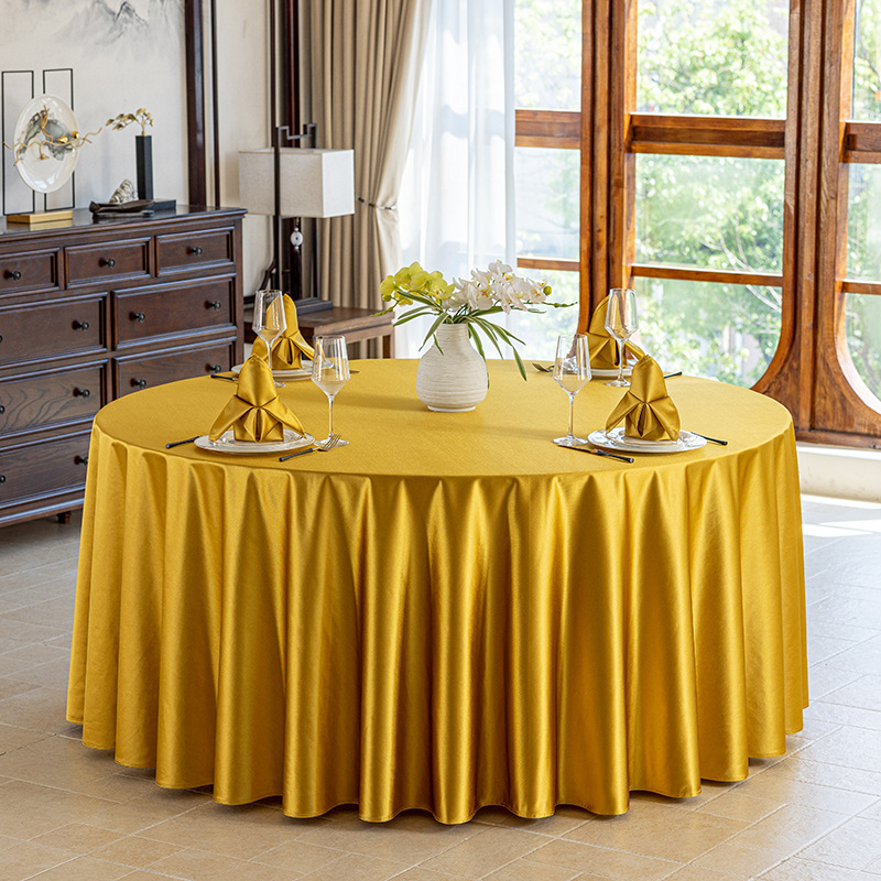 Față de masă rotundă pentru hotel, material textil, stil simplu și modern, model monocrom, rezistent la temperaturi înalte