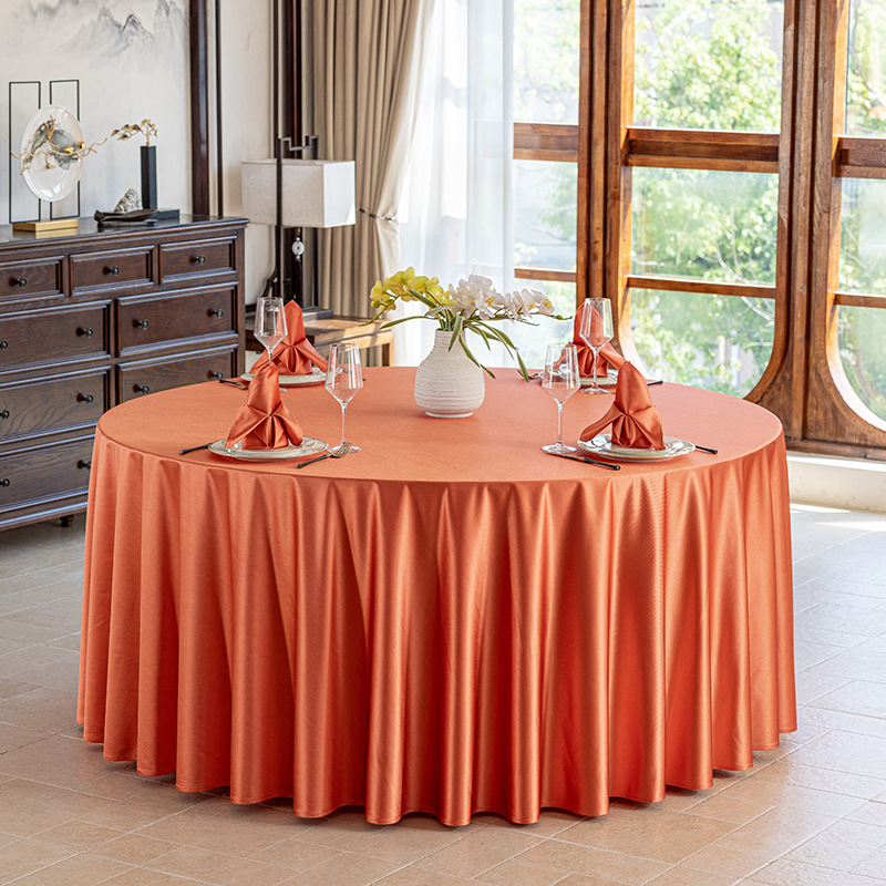 Față de masă rotundă pentru hotel, material textil, stil simplu și modern, model monocrom, rezistent la temperaturi înalte