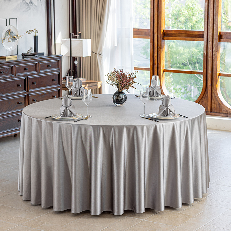 Față de masă rotundă pentru hotel, material textil, stil simplu și modern, model monocrom, rezistent la temperaturi înalte