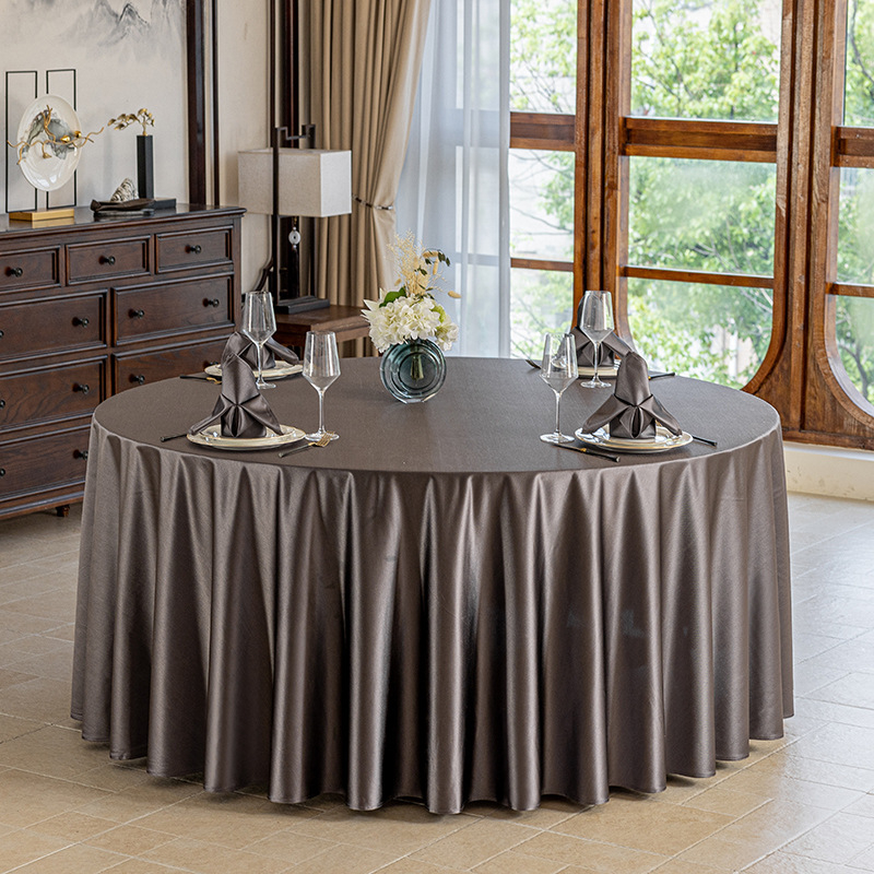 Față de masă rotundă pentru hotel, material textil, stil simplu și modern, model monocrom, rezistent la temperaturi înalte