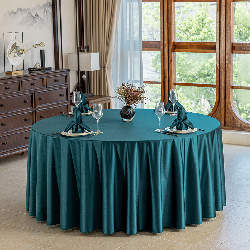 Față de masă rotundă pentru hotel, material textil, stil simplu și modern, model monocrom, rezistent la temperaturi înalte